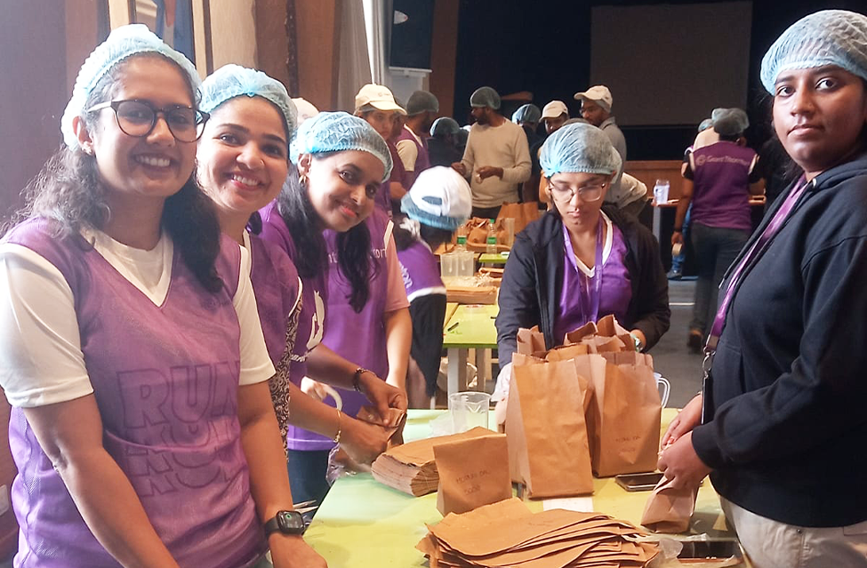 Packing Grocery Kits for Underprivileged Families